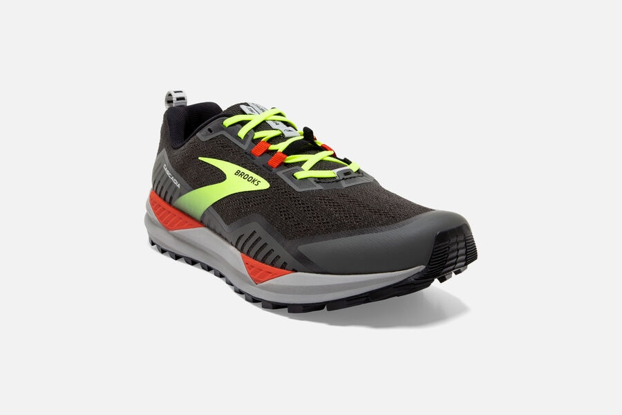 Brooks Cascadia 15 Trail Loopschoenen Heren - Zwart/Groen - 953172XAW